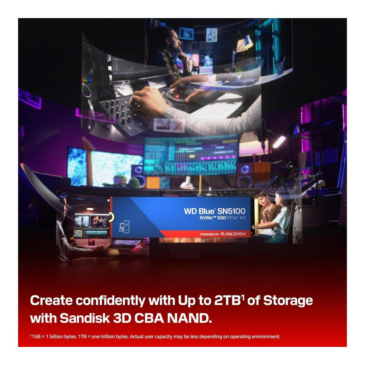 SanDisk WD Blue SN5100 M.2 2TB PCIe 4.0 NVMe Internal SSD WDS200T5B0E