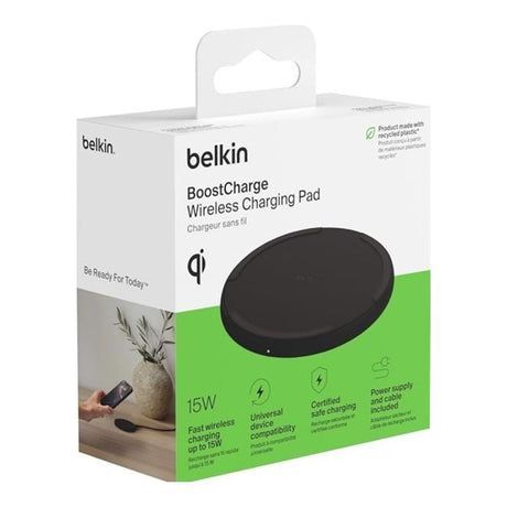Belkin 15W Wireless Qi Charging Pad Black WIA012KQBK
