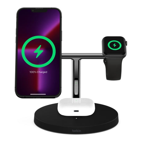 Belkin MagSafe 3-in-1 Charging Stand 15W Black WIZ017VFBK-APL