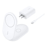 Belkin BoostCharge 2-in-1 Convertible Magnetic Foldable Wireless Charger Stand - White WIZ028VFWH