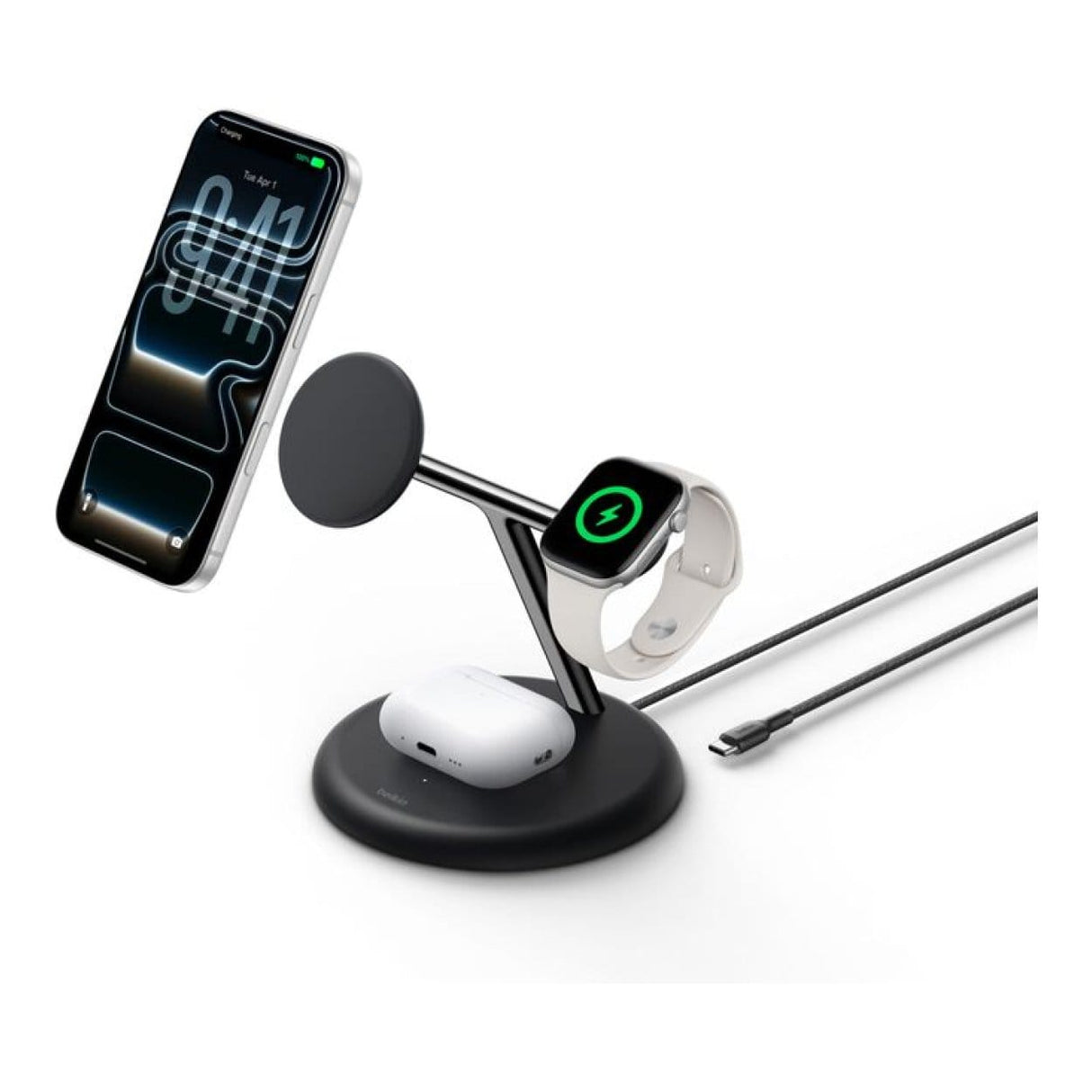 Belkin UltraCharge 3-in-1 25W Wireless Charging Station Black WIZ050KQBK