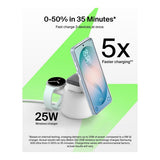 Belkin UltraCharge 3-in-1 Qi2 25W Wireless Charging Station White WIZ052KQWH