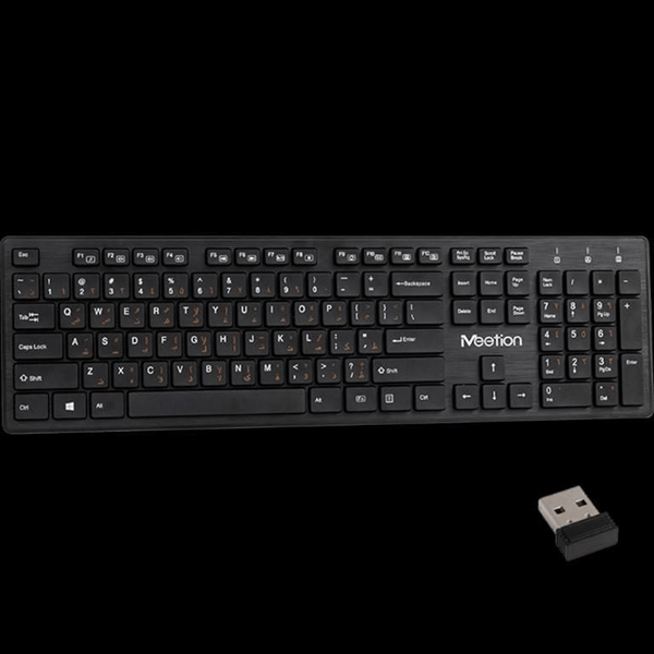 Meetion K841 USB Ultra-thin Chocolate Wireless Keyboard - Black