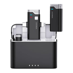 SonicGear WLM 3000 Duo Wireless Clip-on Microphone with Charging Case WLM3000DUOBLK