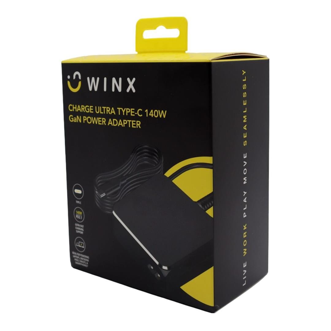 WINX 140W Charge Ultra USB-C GaN Power Adapter Black WX-DC106
