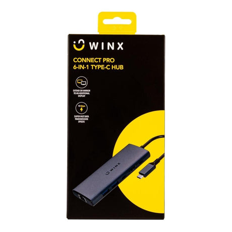 Winx CONNECT Pro 6-in-1 to Type-C Hub Silver WX-HB111