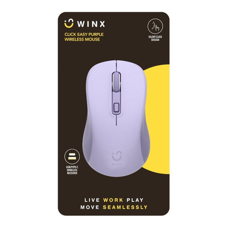 WINX CLICK Easy 1600DPI 2.4GHz Wireless Mouse Purple WX-KB111