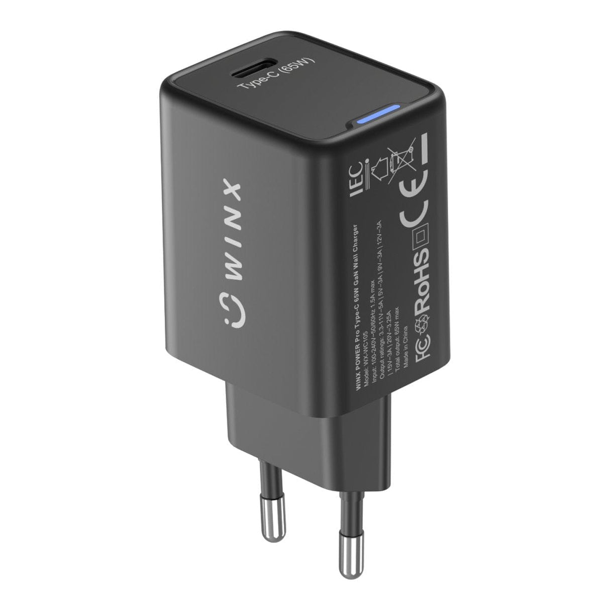 WINX 65W Power Pro Type-C GaN Wall Charger Black WX-WC105