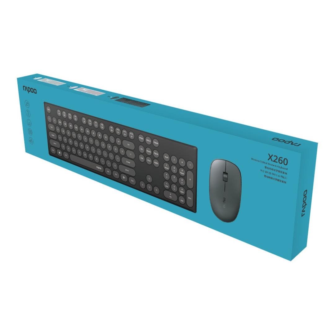 Rapoo X260 Round Key Multimode Keyboard and Mouse Combo Black