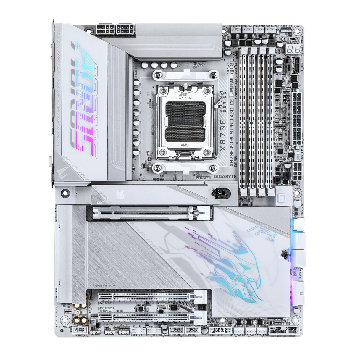 Gigabyte X870E AORUS Pro X3D ICE AMD Socket AM5 ATX Motherboard X870E A PRO X ICE