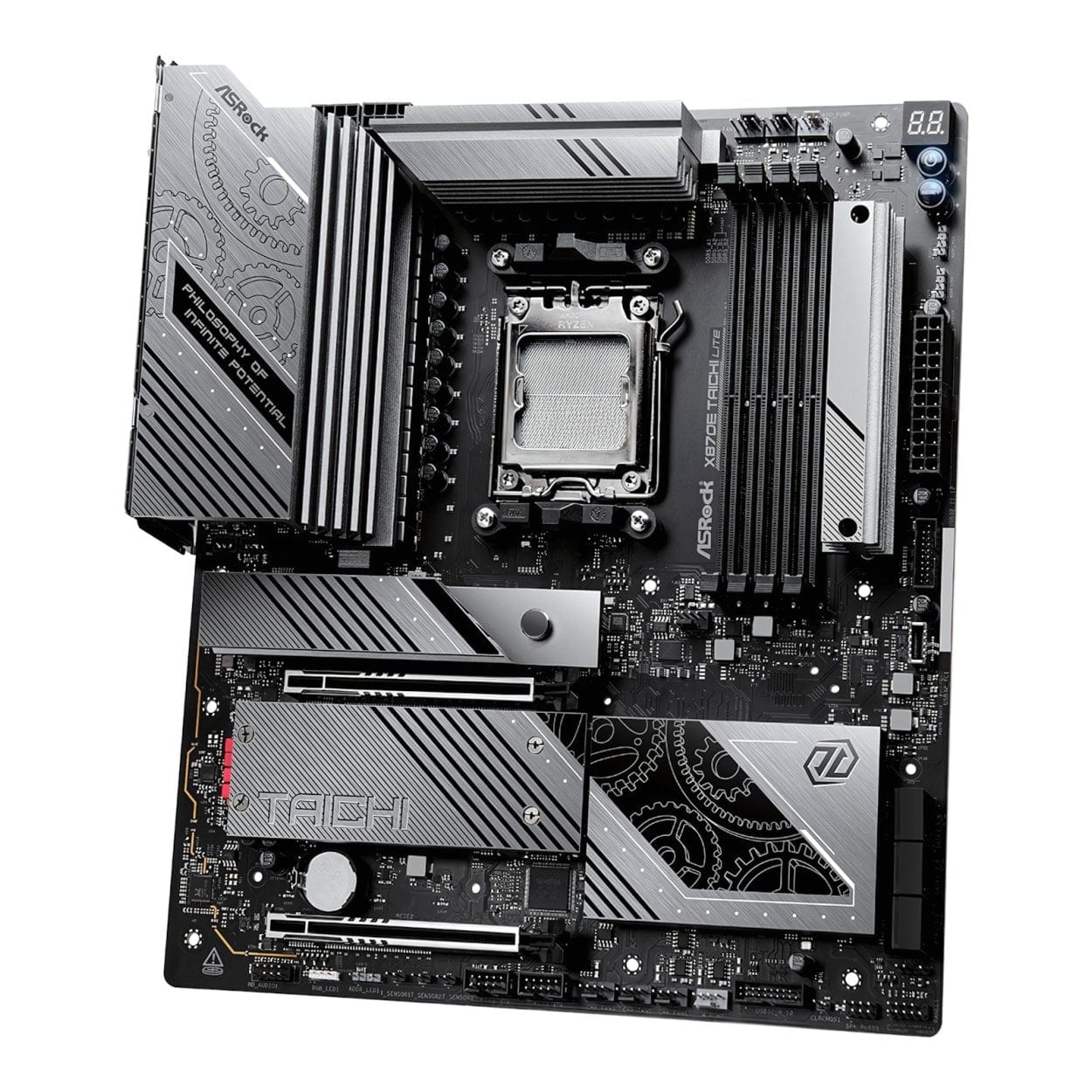 未使用 AMD ASRock X870E TAICHI SOCKET AM5 ASRock X870E Taichi Lite WiFi 7 AMD Socket AM5 EATX Motherboard