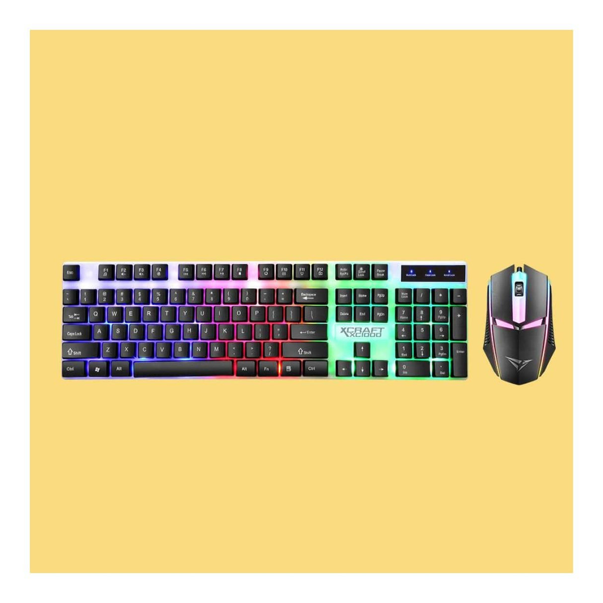 Alcatroz X-Craft XC 1000 Gaming USB Wired Keyboard and Mouse Combo Black XC1000BLK