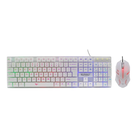 Alcatroz X-Craft XC 1000 Gaming USB Wired Keyboard and Mouse Combo White XC1000WHT