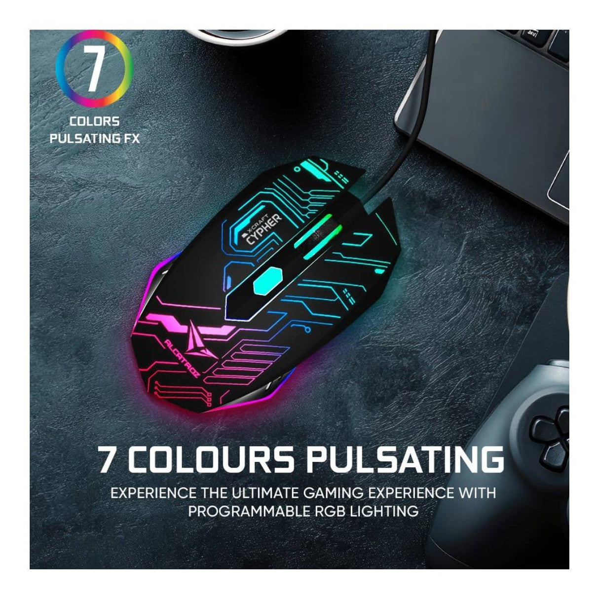 Alcatroz X-Craft Classic Wired Gaming Mouse Crypto XCRAFTCRYPTO