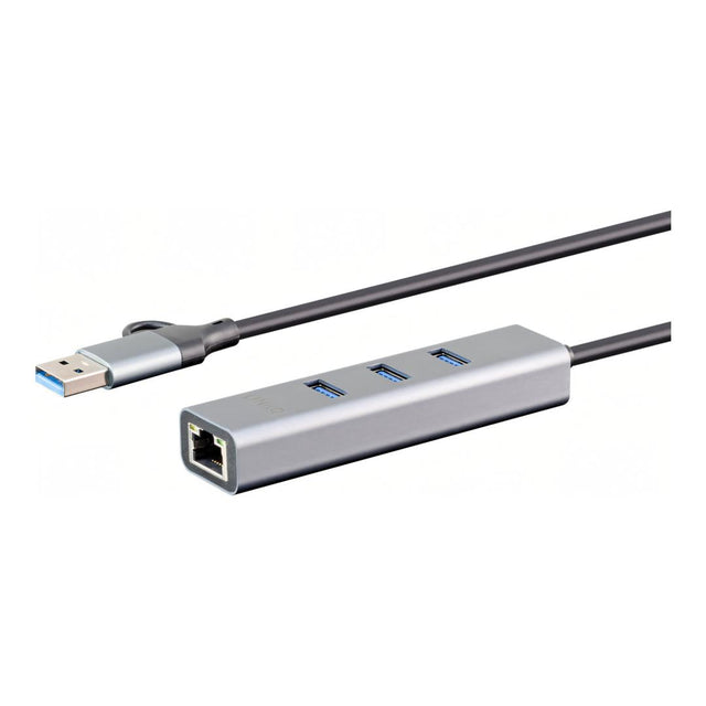 LinkQnet 3-Port USB 3.0 Hub with Gigabit LAN XF-U3CR01C
