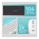 Alcatroz Xplorer Air 3300 Wireless Keyboard and Mouse Combo White XPLORERAIR3300WHT