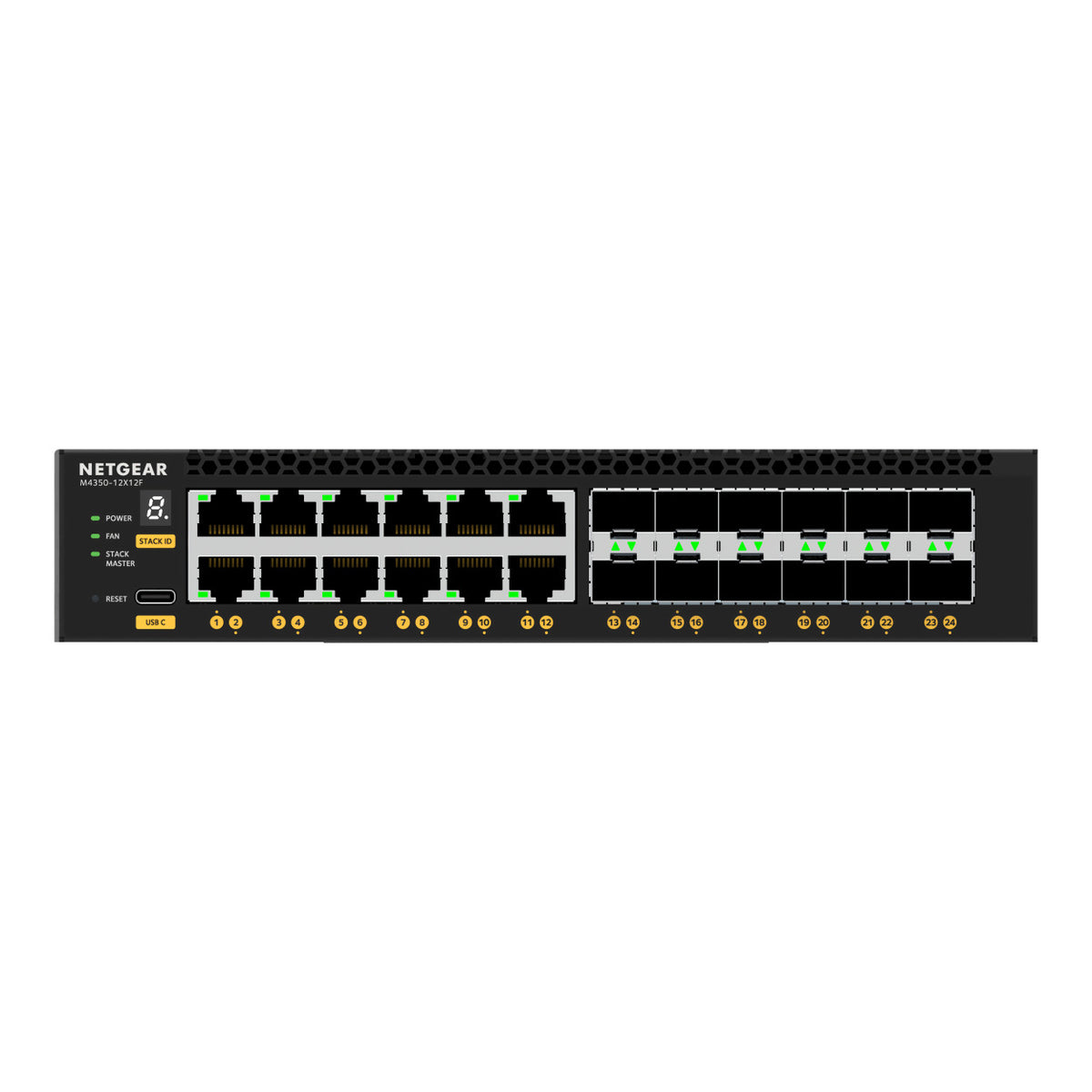 Netgear M4350-12X12F 24-Port 10G RJ45 SFP+ Managed AV Network Switch XSM4324-100NES