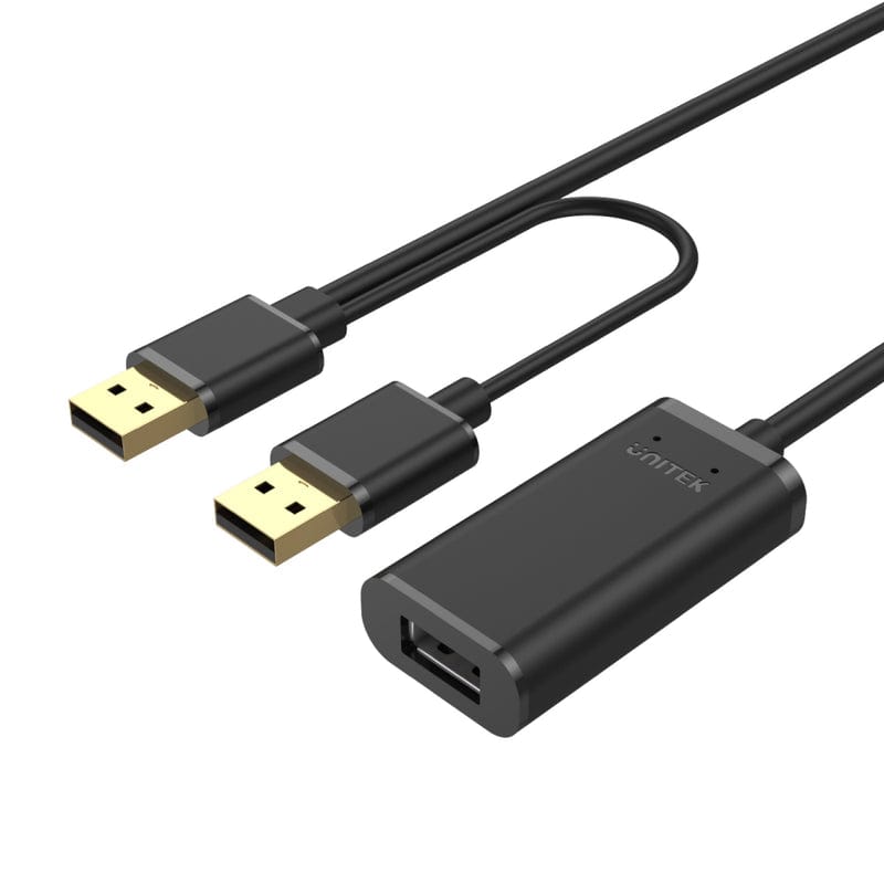 Unitek 10m Active USB 2.0 Extension Cable Black Y-27X