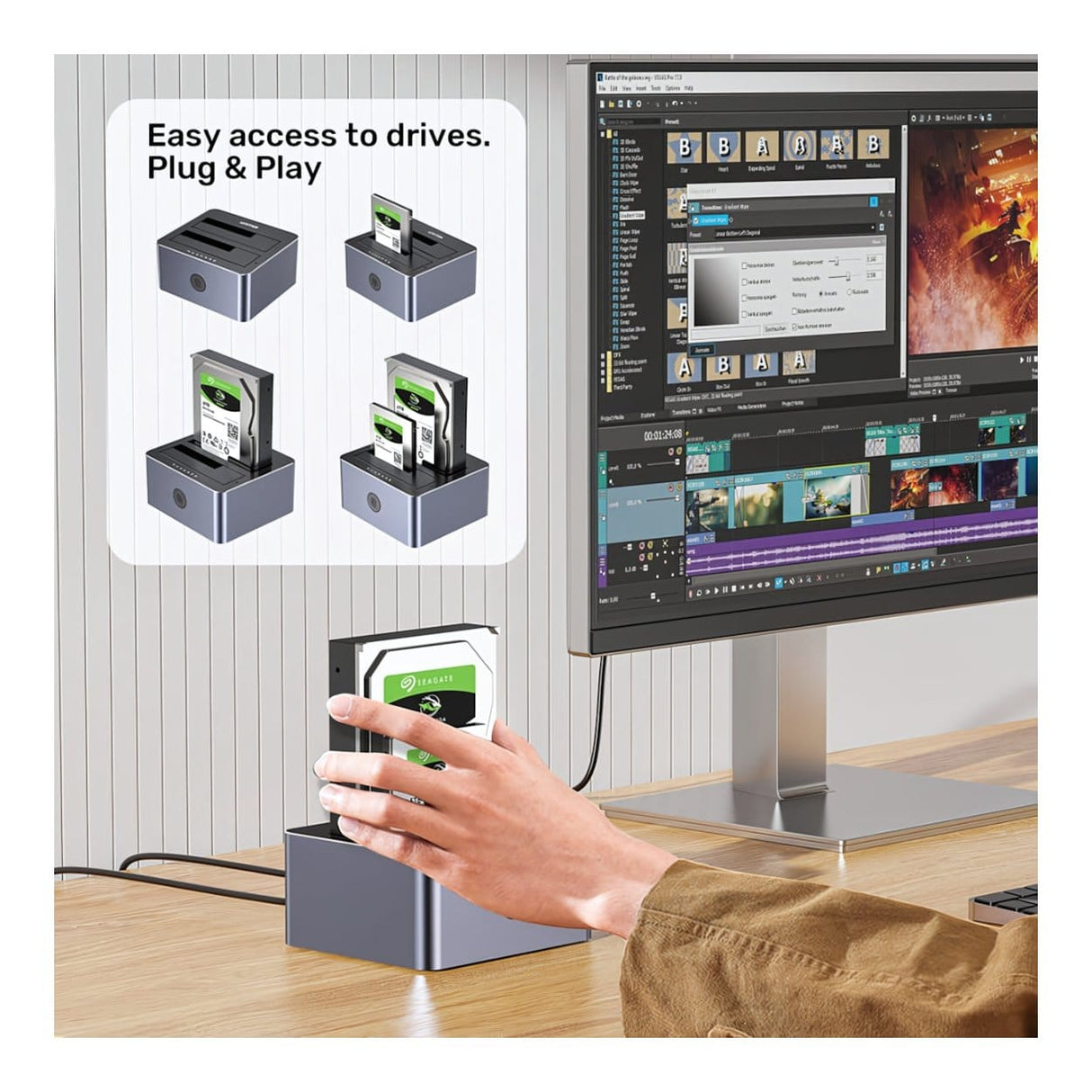 Unitek Dual-Bay SATA Docking Station Y-3027GY01-EU