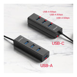 Unitek Y-3089V01 1.2m 4-in-1 USB-A 5Gbps Hub