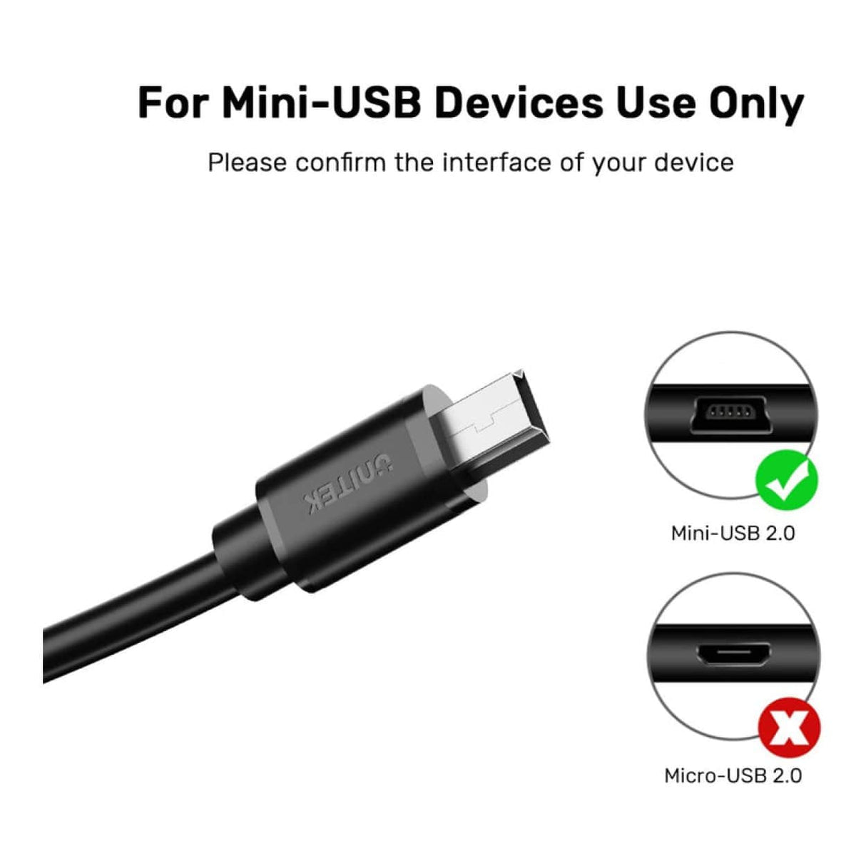 Unitek Type-A Male to Mini USB Cable 3m Y-C1433EBK