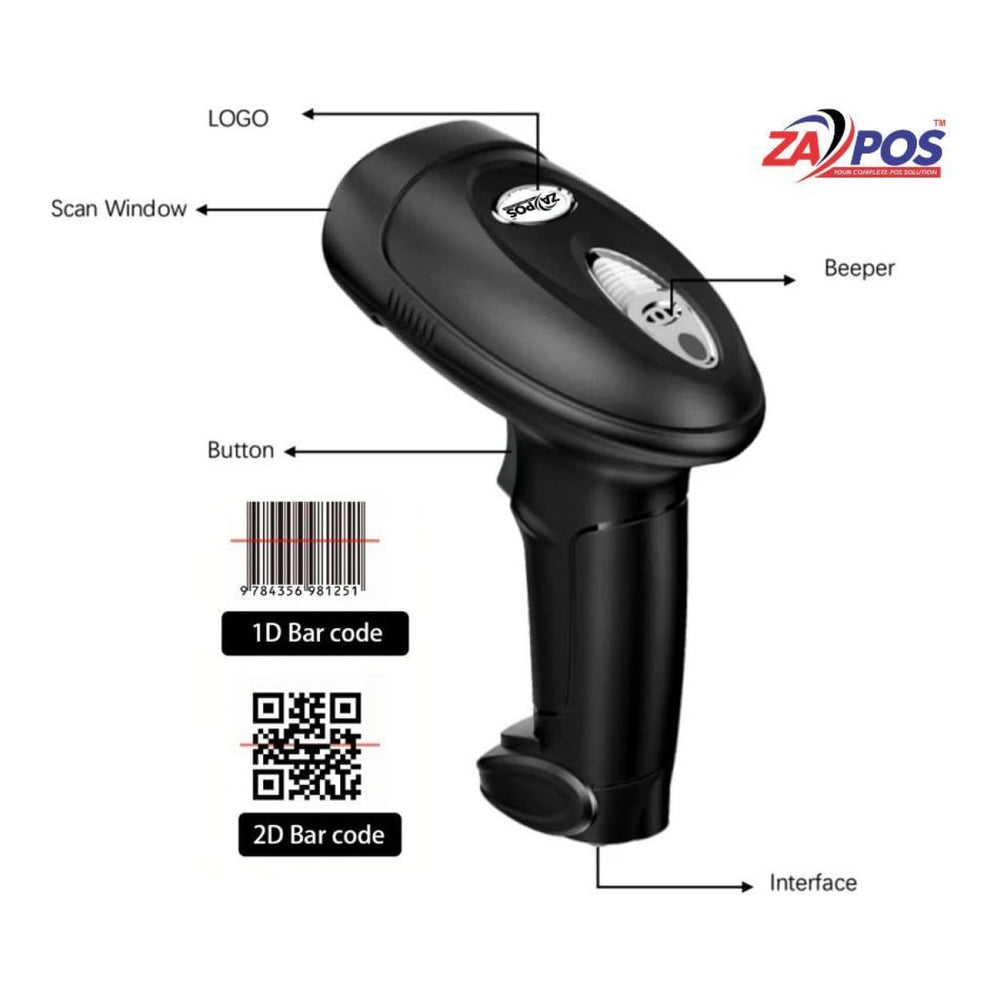 Postron ZAT95HD 2D High-Speed Wireless Barcode Scanner – FirstShop