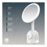 ZEN Unify Series 15W Wireless Phone Charger with Bluetooth Speaker Clock and Mirror White ZN-8405-WT