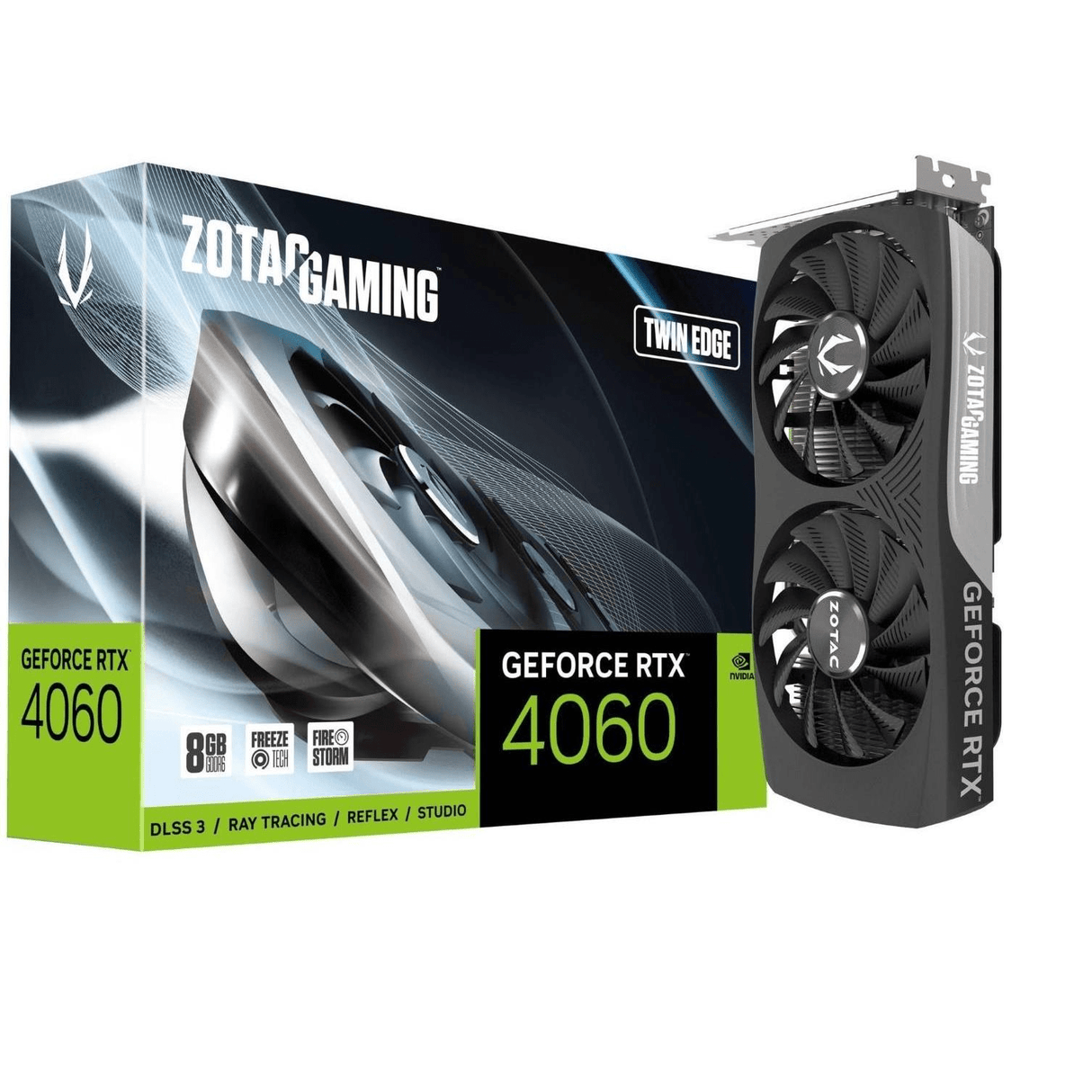 Zotac Nvidia GeForce RTX 4060 Twin Edge 8GB GDDR6 Graphics Card ZT-D40600E-10M
