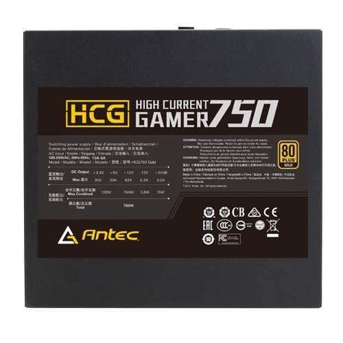 Antec HCG750 Gold 80 PLUS Gold 750W 24-pin ATX Black Power Supply 0-761345-11637-4