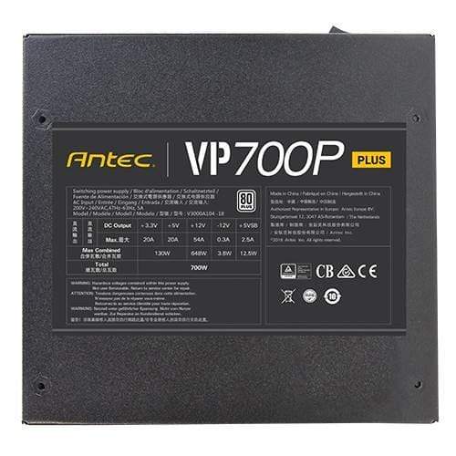 Antec VP700P Plus 80 PLUS 700W 20+4 Pin ATX Black Power Supply 0-761345-11658-9