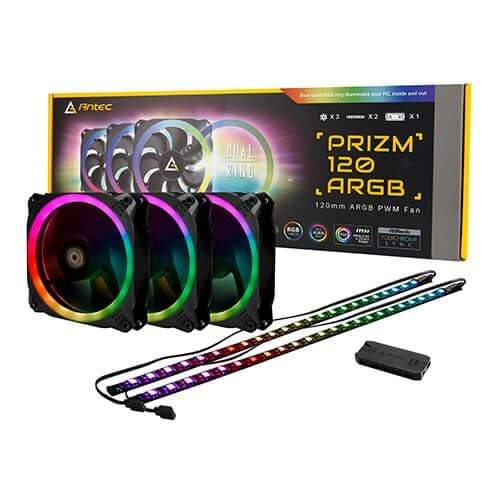 Antec Prizm 120 ARGB 3+2+C Computer Case Fan 120mm Black and White 2000rpm 0-761345-77511-3
