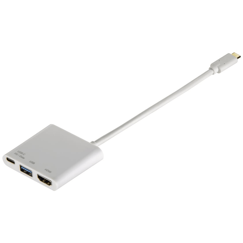 Hama USB Type-C 3-in-1 Multiport Adapter for USB 3.1 and HDMI and USB-C White 00135728