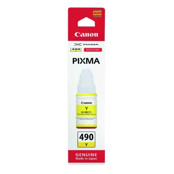Canon GI-490Y Yellow Printer Ink Cartridge Original 0666C001