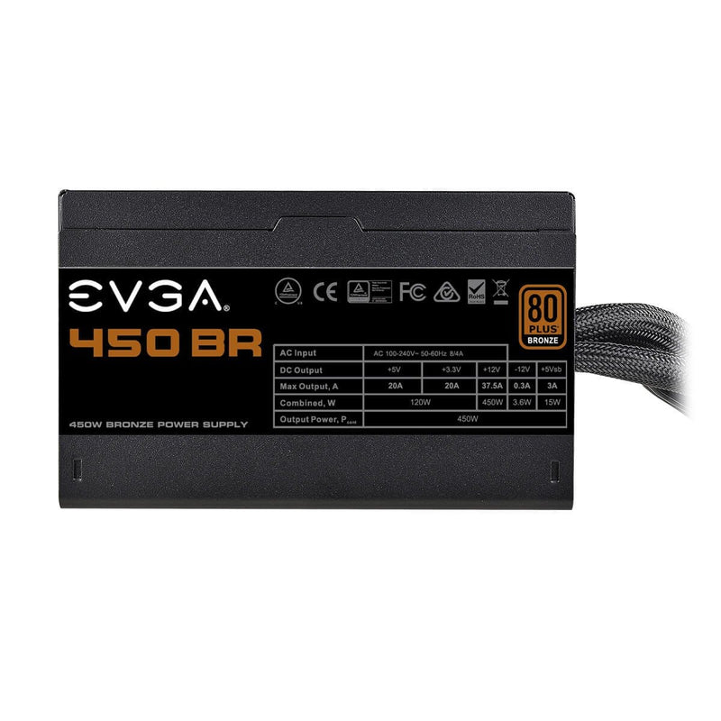 EVGA 450 BR 80 PLUS Bronze 450W 24-pin ATX Black Power Supply 100-BR-0450-K1