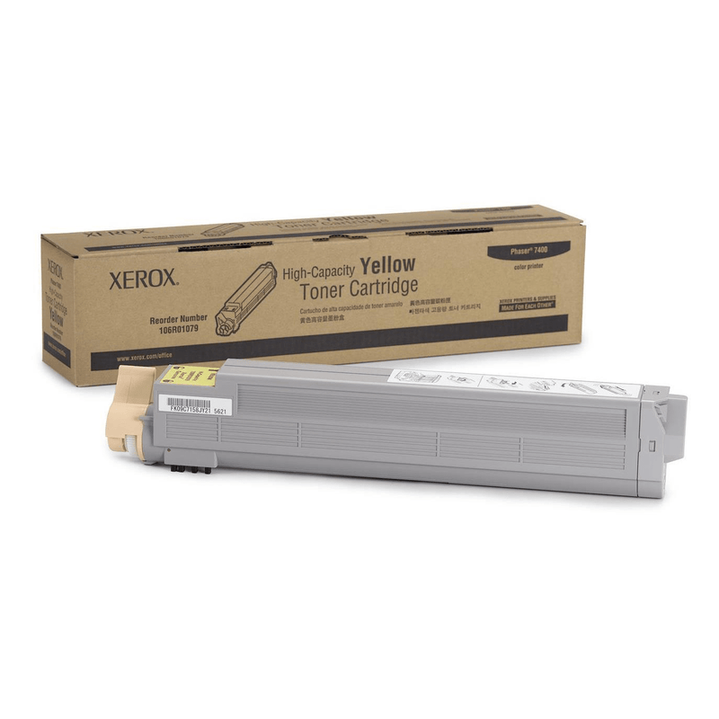 Xerox Phaser 7400 Yellow Toner Cartridge 18,000 Pages Original 106R01079 Single-pack