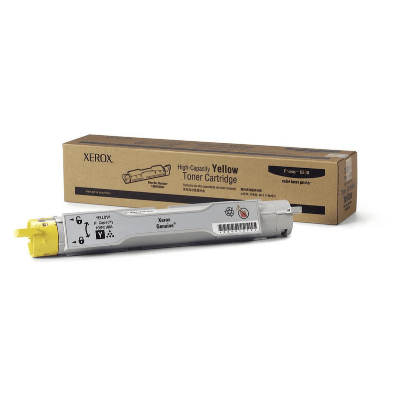 Xerox Phaser 6300 Yellow Toner Cartridge 7,000 Pages Original 106R01084 Single-pack