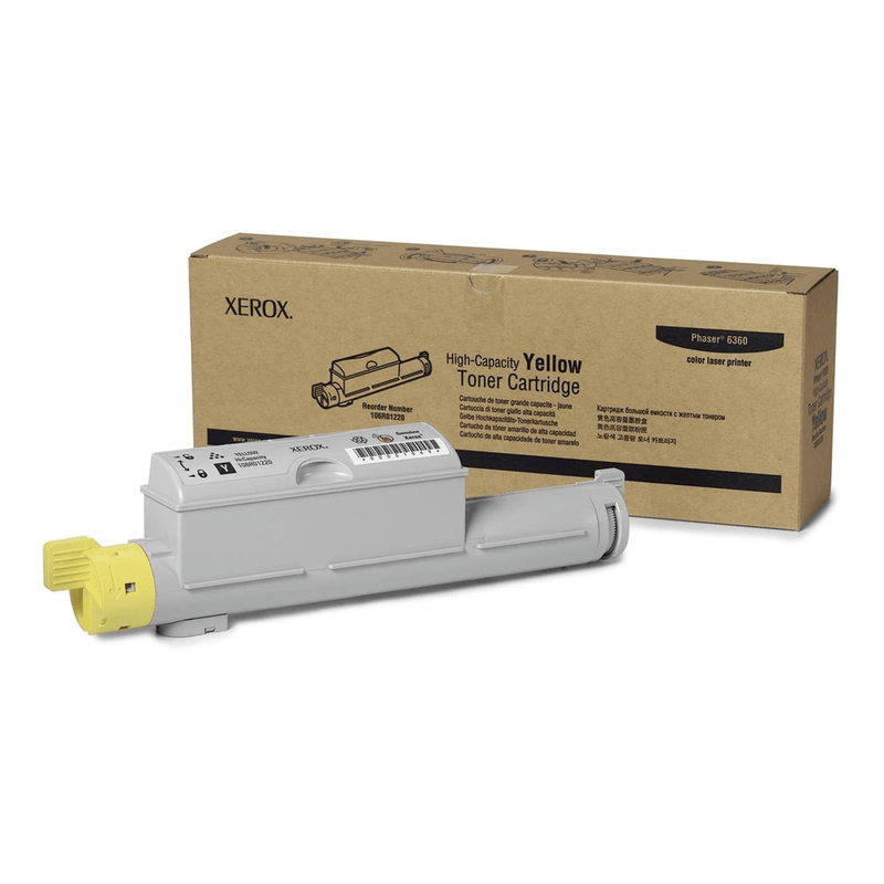 Xerox Phaser 6360 Yellow Toner Cartridge 12,000 Pages Original 106R01220 Single-pack