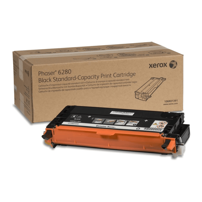 Xerox Phaser 6280 Black Toner Cartridge 3,000 Pages Original 106R01391 Single-pack