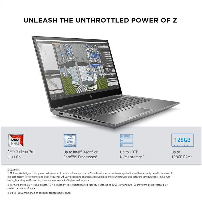 HP ZBook Fury 15 G7 15.6-inch 4K UHD Mobile Workstation - Intel Core i7-10750H 64GB RAM 512GB SSD NVIDIA Quadro RTX 5000 Windows 10 Pro 119Y4EA