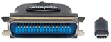 Manhattan Full Speed USB-C to Cen36 Parallel Printer Converter Black 152525