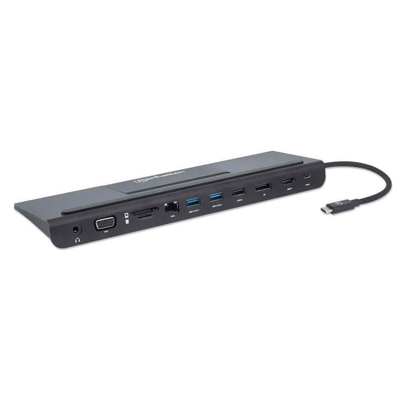 Manhattan USB-C 11-In-1 Triple-Monitor Docking Station with Mst 153478