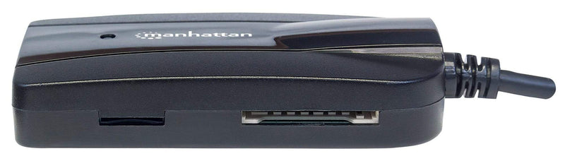 Manhattan Superspeed USB 3.0 Hub and Card Readerwriter Black 163590