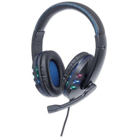 Manhattan USB-A Gaming Headset - Black and Blue 176088