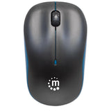 Manhattan Success Wireless Mouse Black/Blue 1000dpi 2.4Ghz up to 10m USB Optical 179416