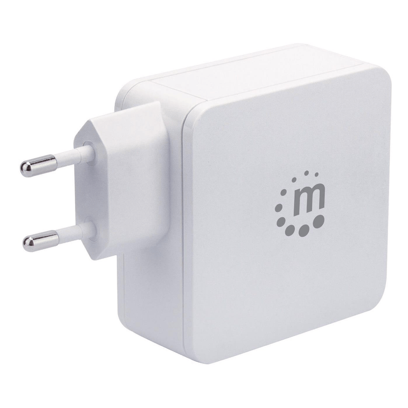 Manhattan Wall/Power Charger Euro 2-pin USB-C and USB-A Ports USB-C OUTPut: 60W / 3A 180221