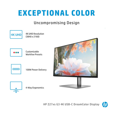 HP Z27xs G3 27 3840 x 2160p 4K UHD 16:9 60Hz 14ms IPS LED Monitor 1A9M8AA