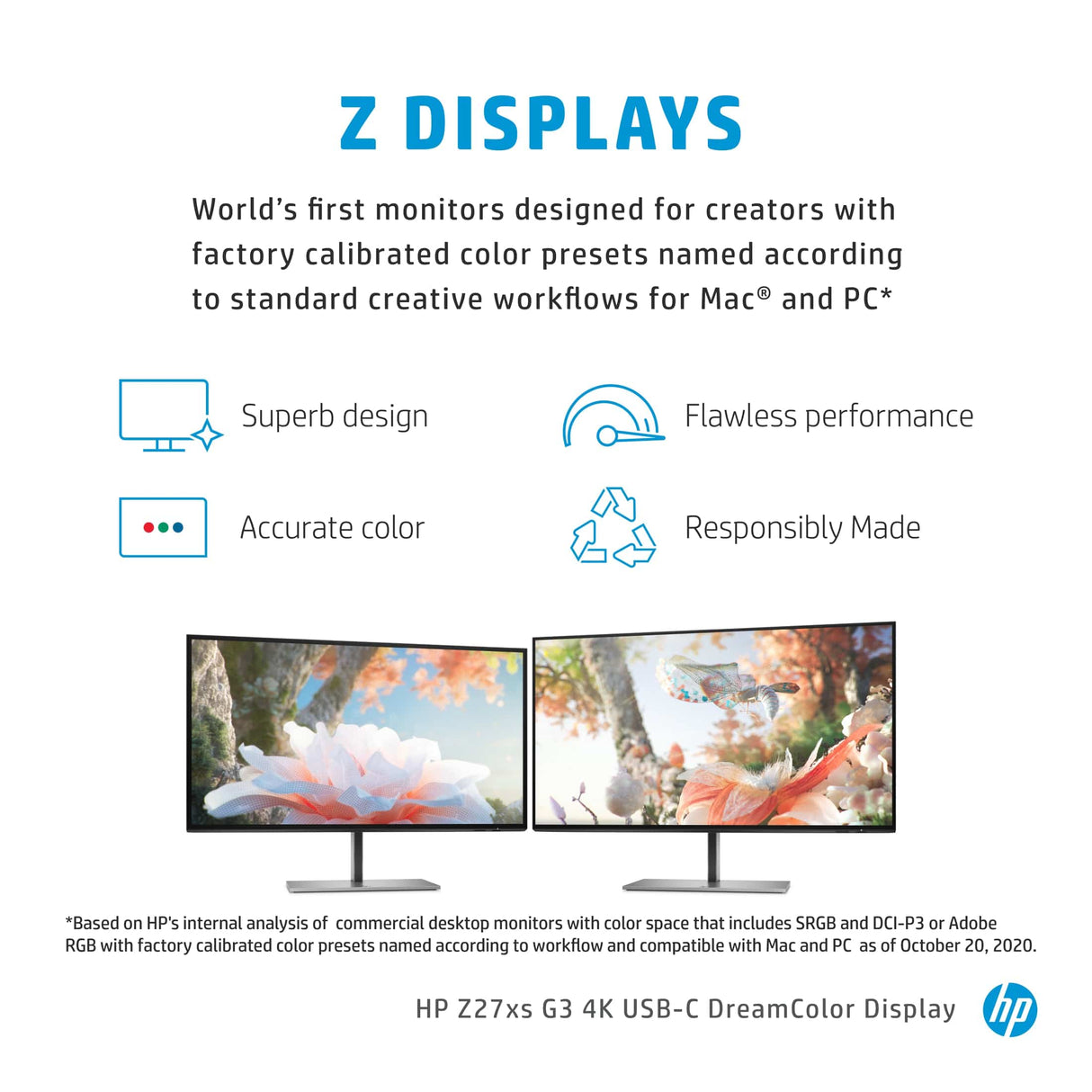 HP Z27xs G3 27 3840 x 2160p 4K UHD 16:9 60Hz 14ms IPS LED Monitor 1A9M8AA