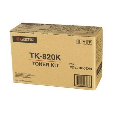 Kyocera TK-820K Black Toner Kit Cartridge 15,000 Pages Original 1T02HP0EU0 Single-pack