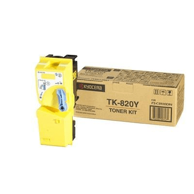 Kyocera TK-820Y Yellow Toner Kit Cartridge 7,000 Pages Original 1T02HPAEU0 Single-pack