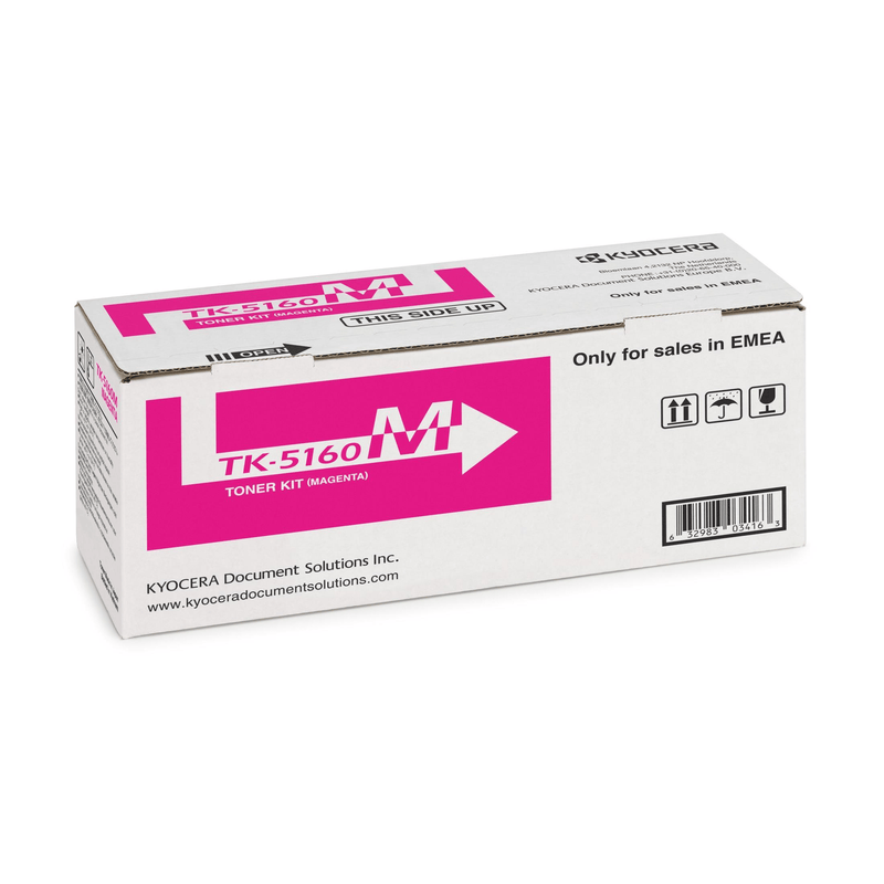 Kyocera TK-5160M Magenta Toner Kit Cartridge 12,000 Pages Original 1T02NTBNL0 Single-pack